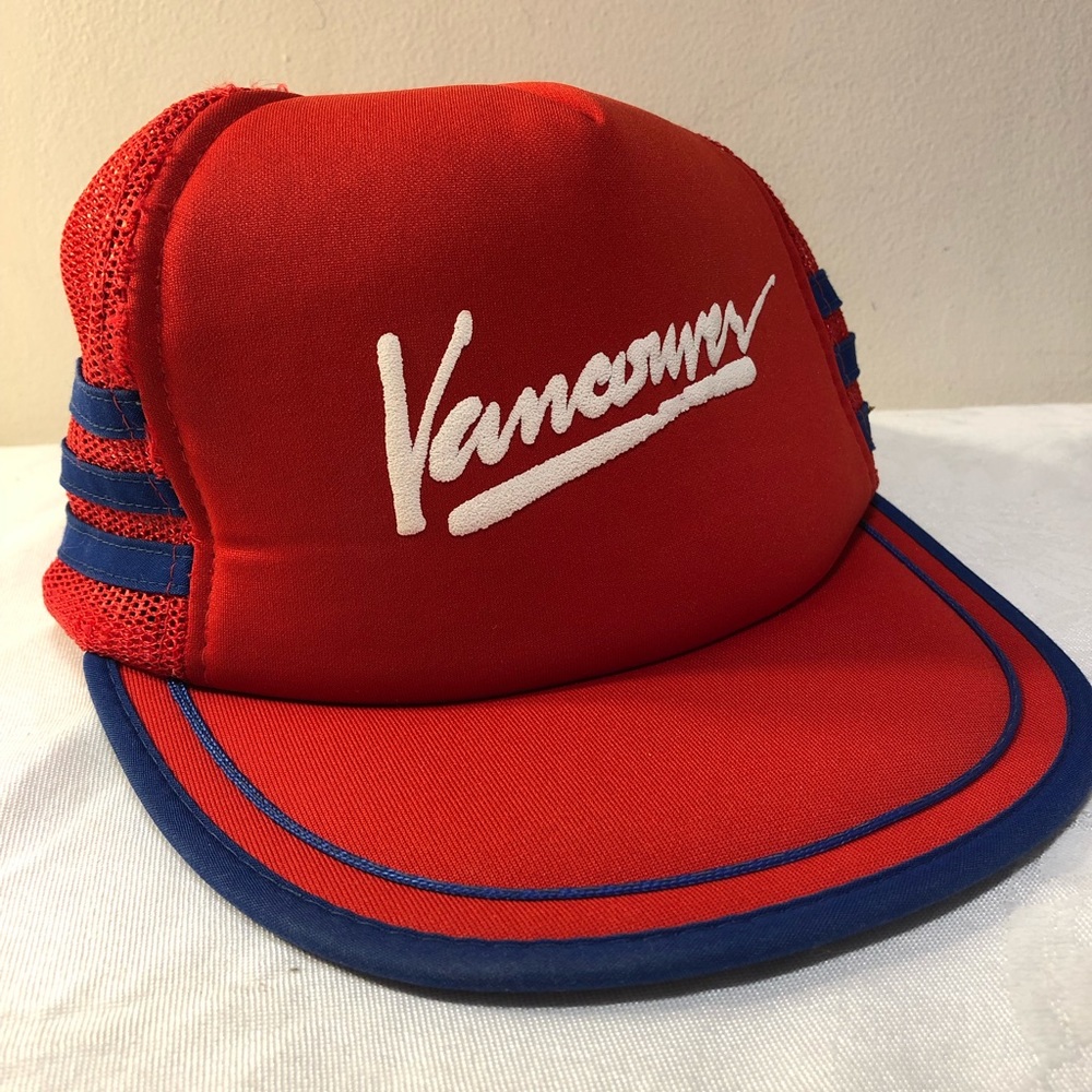 Vintage 3 stipe Trucker snapback hat cap Vancouver Script